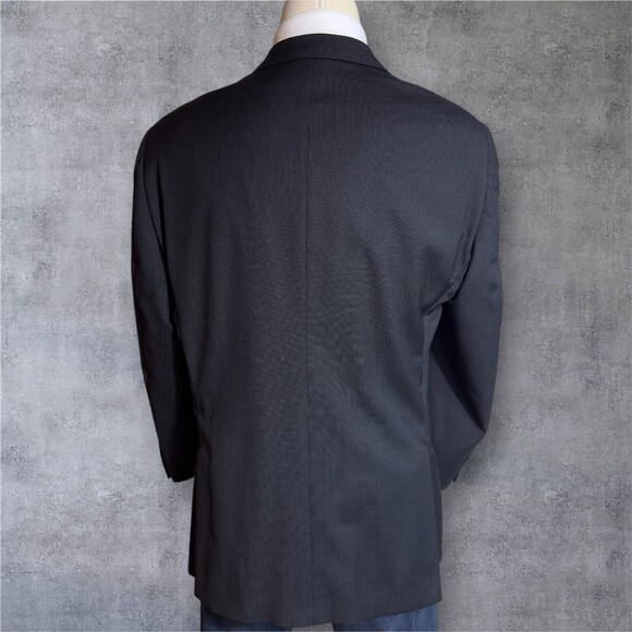 HART SHAFFNER MARX Mens Blazer 48R WOOL Sport Coat Two Button Suit Jacket Black - Picture 5 of 16